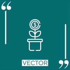 growth vector icon Linear icon. Editable stroke line
