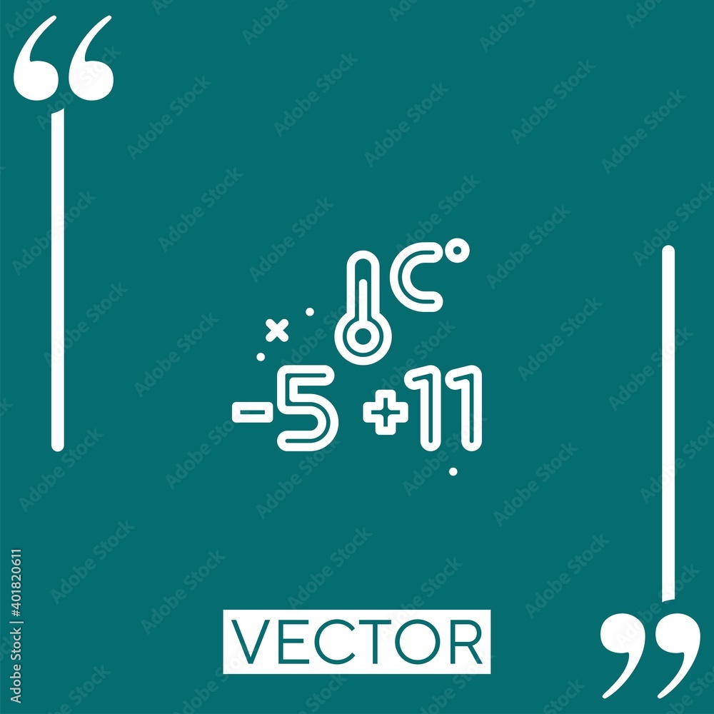 Poster temperature vector icon linear icon. editable stroke line