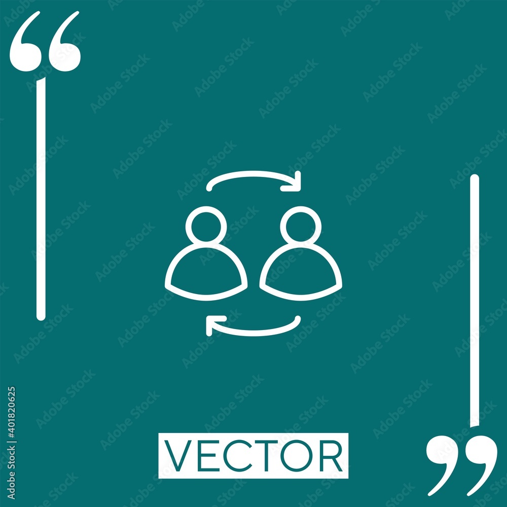 Poster users vector icon linear icon. editable stroke line