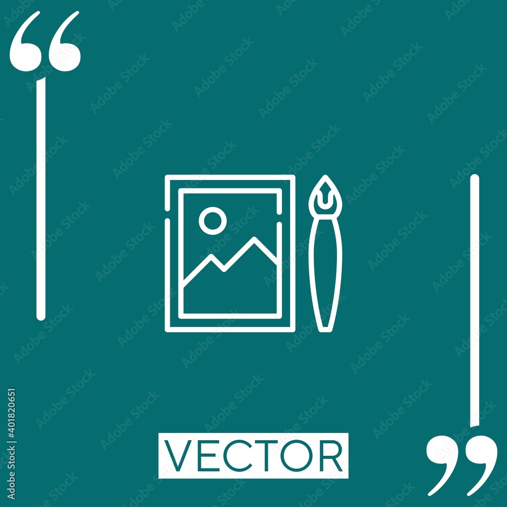 Poster art vector icon linear icon. editable stroke line