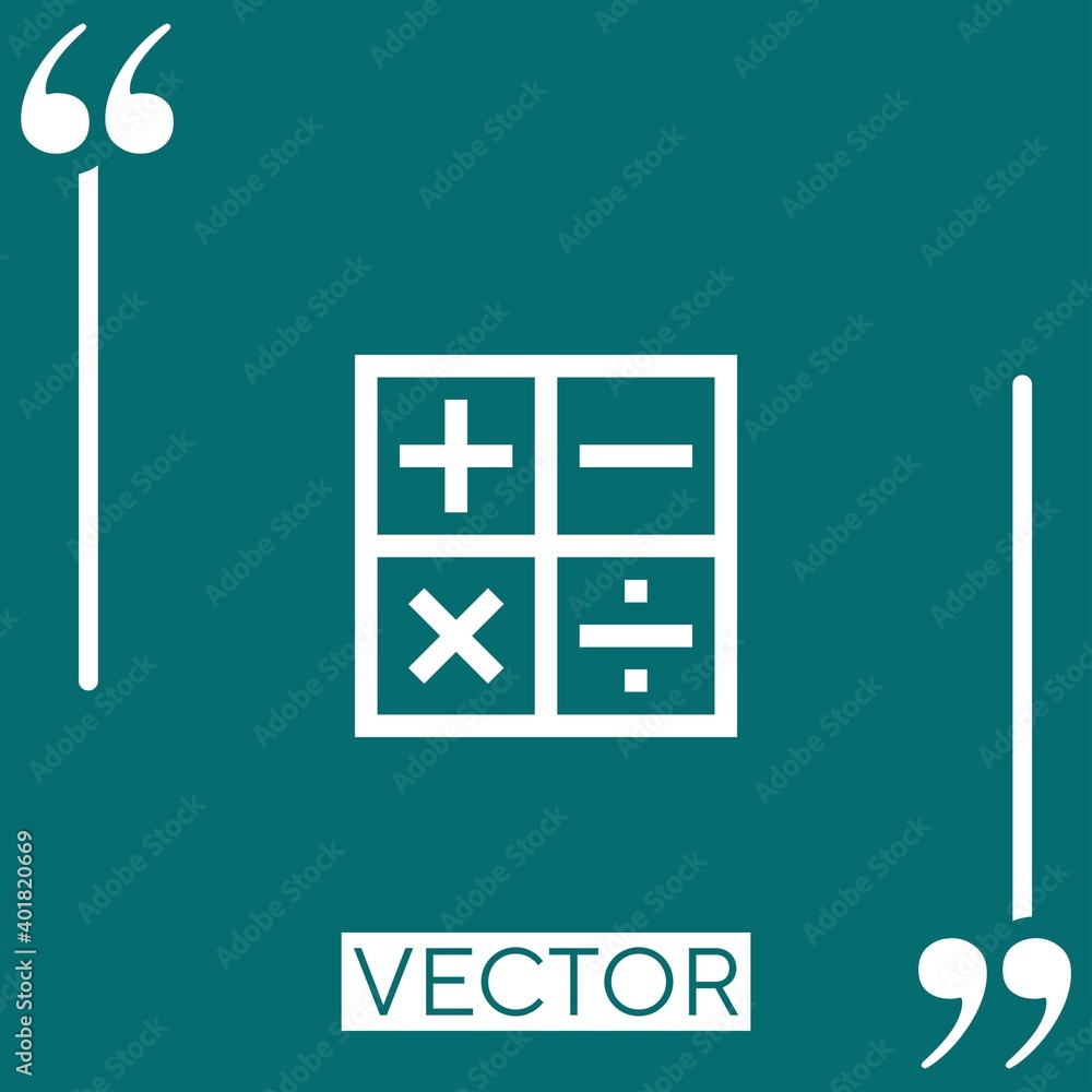 Poster calculator vector icon linear icon. editable stroke line