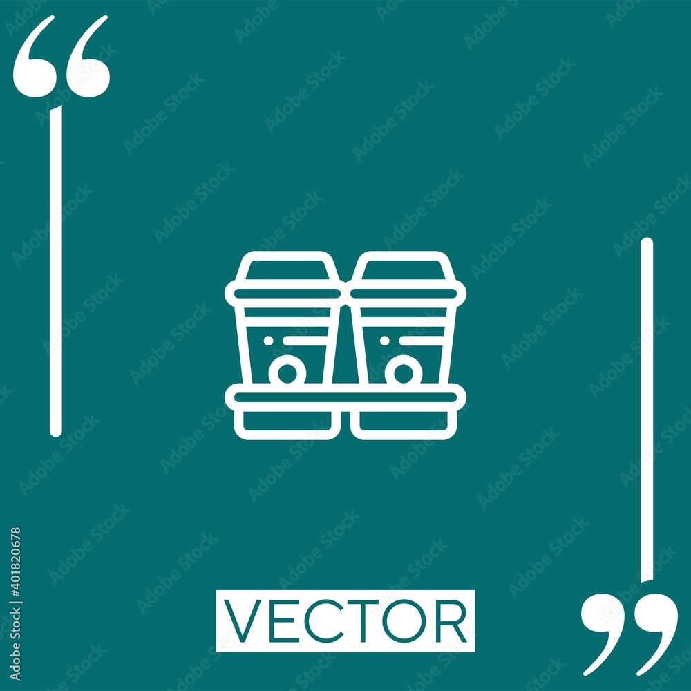 Poster coffee vector icon linear icon. editable stroke line