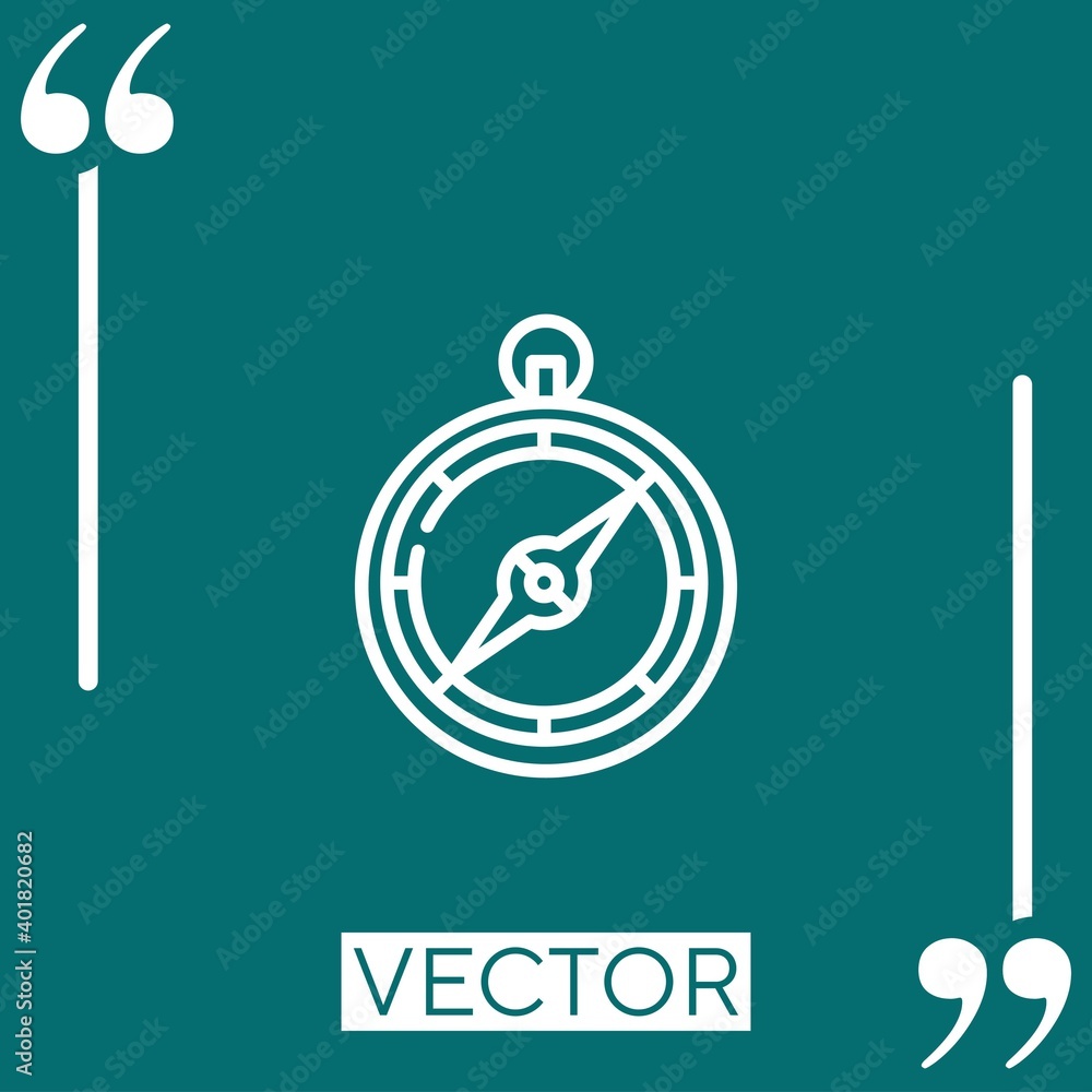 Poster compass vector icon linear icon. editable stroke line