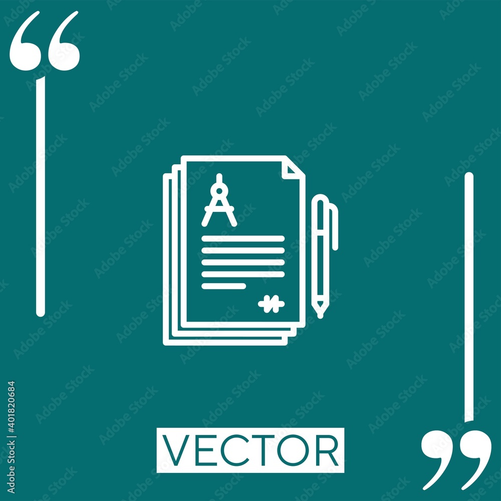 Poster contract vector icon linear icon. editable stroke line