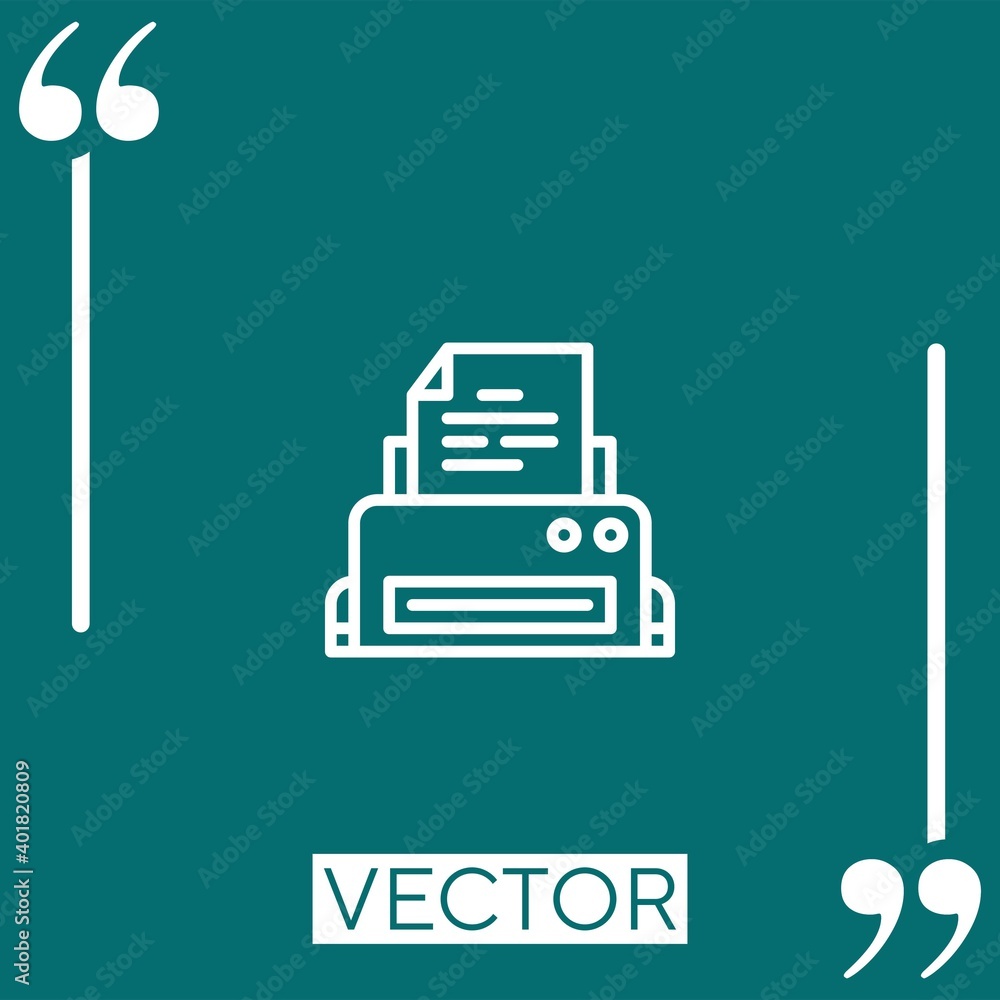 Poster printer vector icon linear icon. editable stroke line