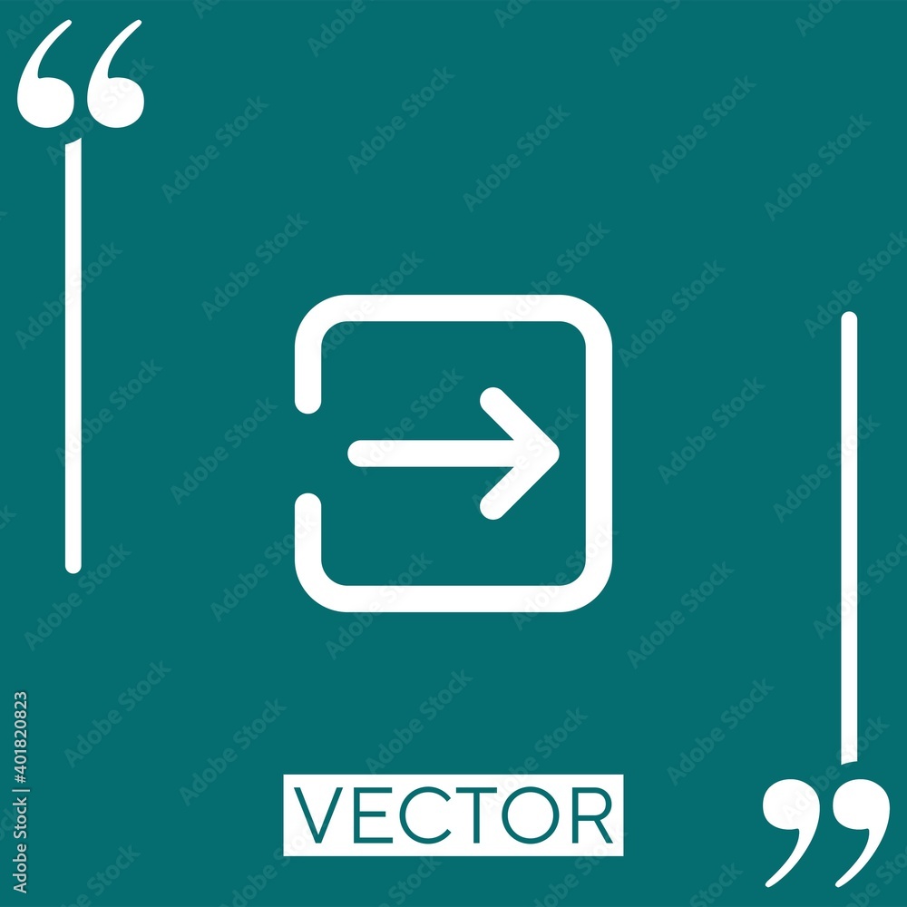 Poster right arrow vector icon linear icon. editable stroke line