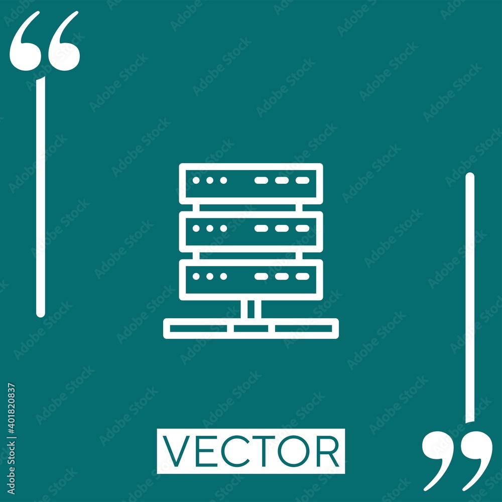 Poster server vector icon linear icon. editable stroke line