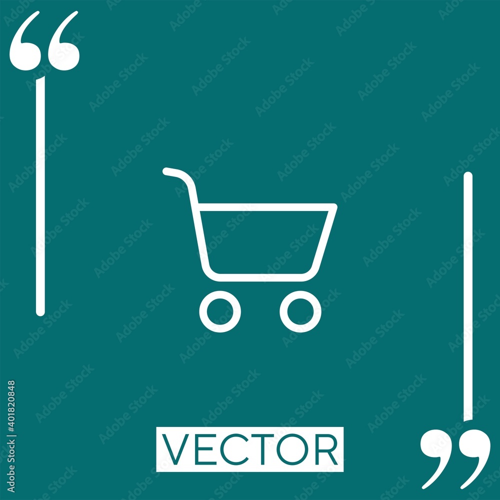 Poster shopping cart vector icon linear icon. editable stroke line