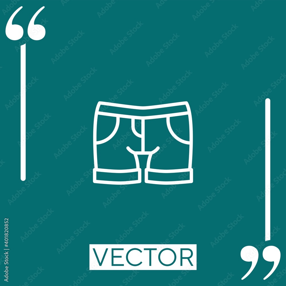 Poster shorts vector icon linear icon. editable stroke line