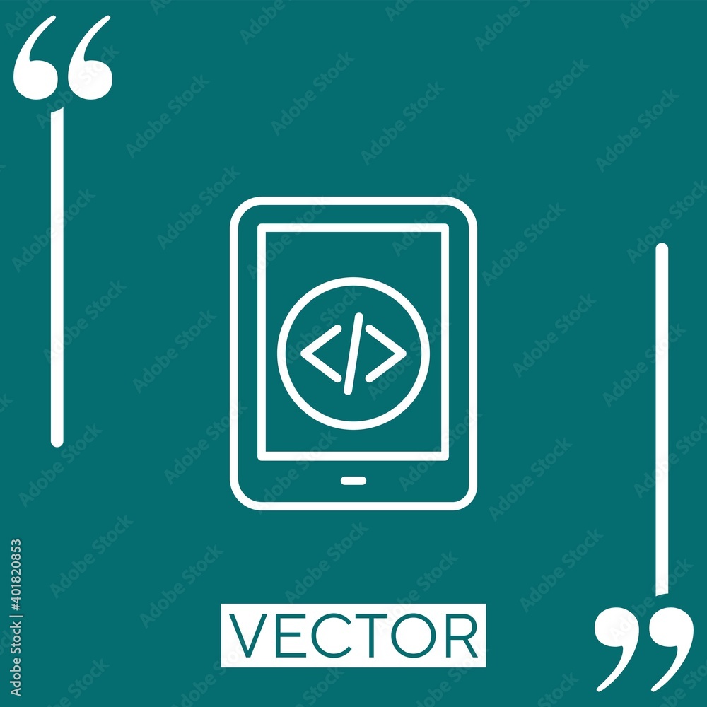 Poster smartphone vector icon linear icon. editable stroke line