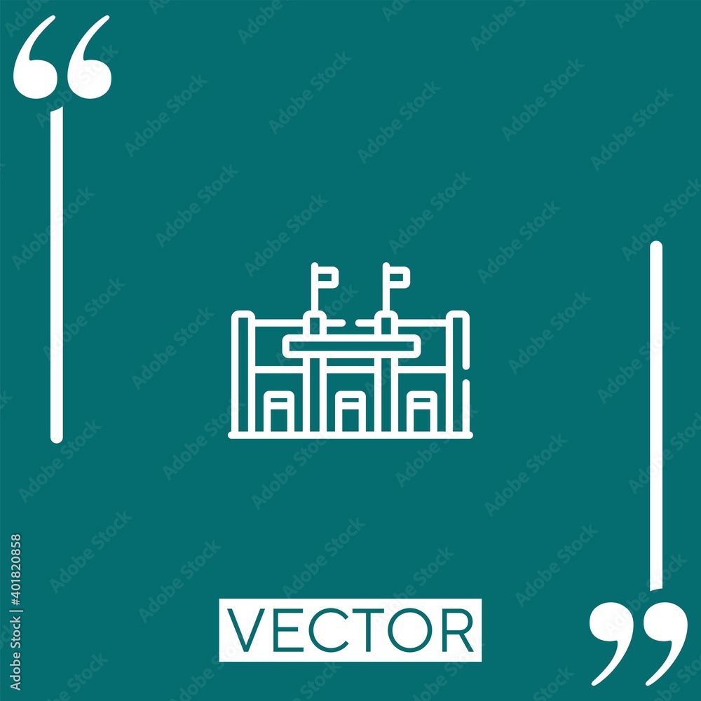 Poster stadium vector icon linear icon. editable stroke line