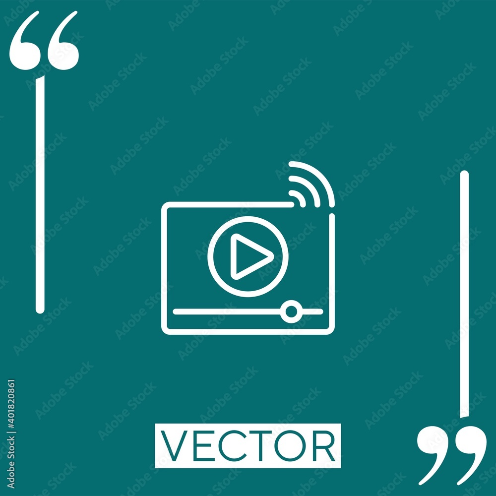 Poster streaming vector icon linear icon. editable stroke line
