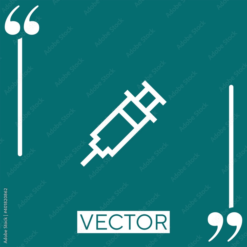 Poster syringe vector icon linear icon. editable stroke line