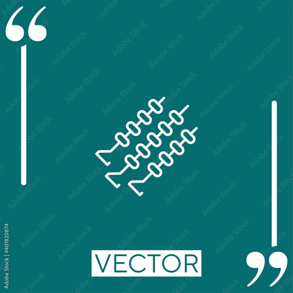 Poster three shashlik vector icon linear icon. editable stroke line