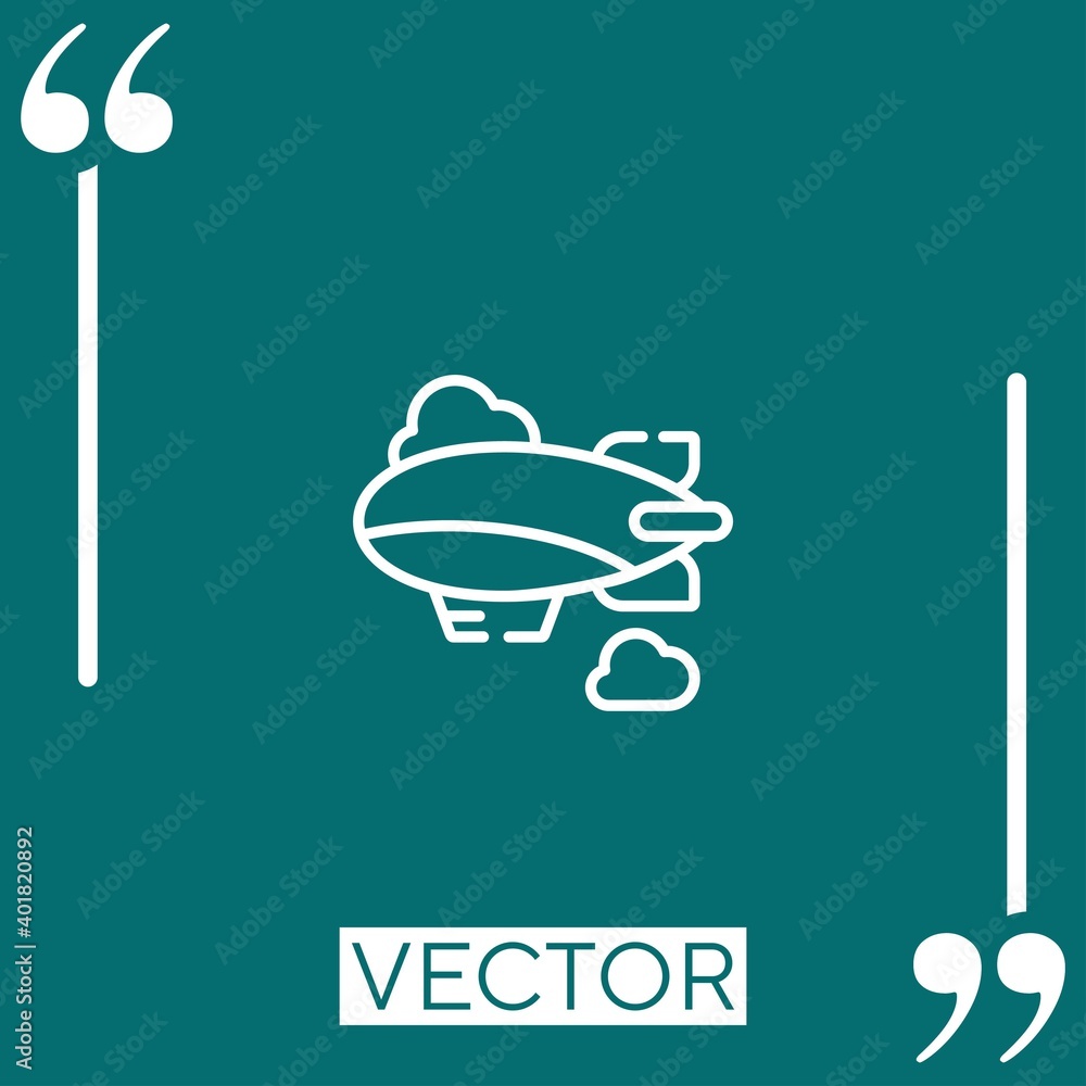 Poster zeppelin vector icon linear icon. editable stroke line