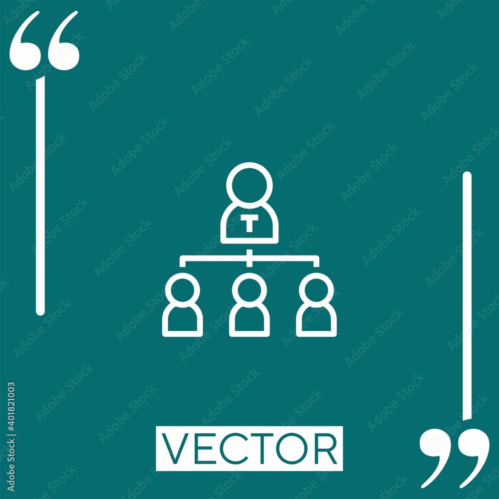 Poster hierarchical structure vector icon linear icon. editable stroke line