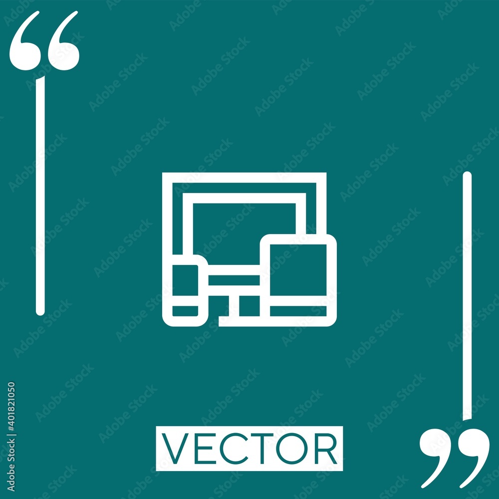 Poster monitor vector icon linear icon. editable stroke line