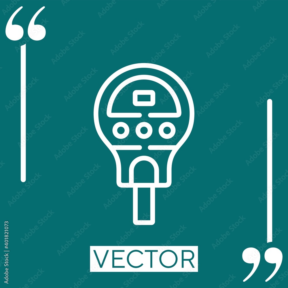Poster parking meter vector icon linear icon. editable stroke line