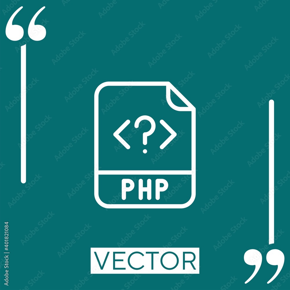 Poster php vector icon linear icon. editable stroke line