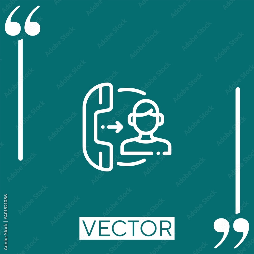 Poster phone call vector icon linear icon. editable stroke line