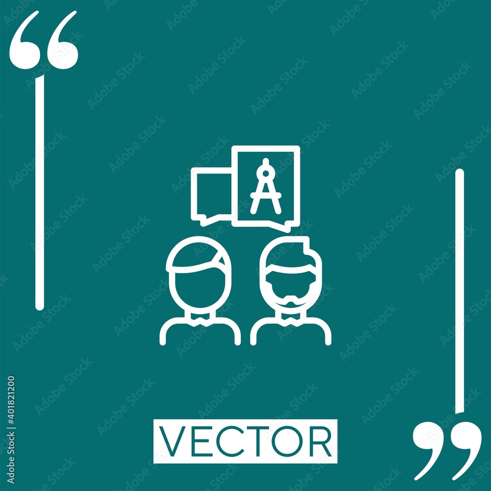 Poster architect vector icon linear icon. editable stroke line