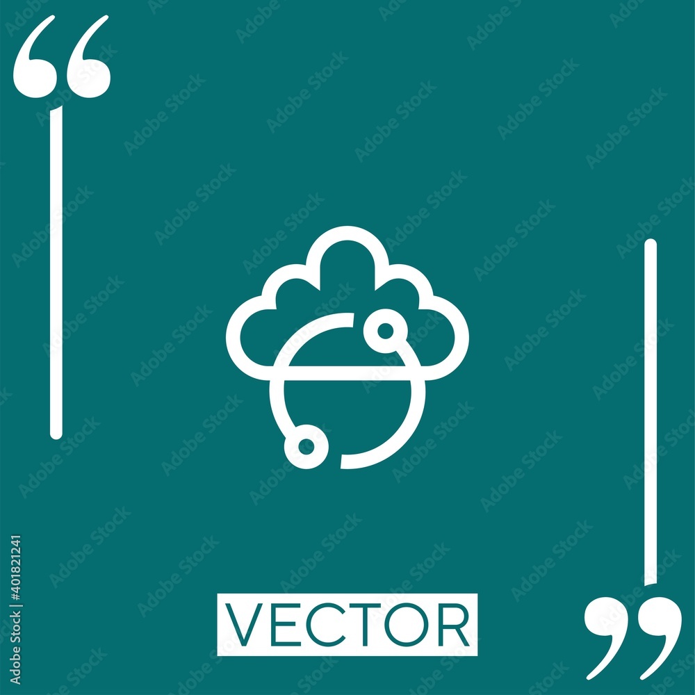 Poster cloud sync vector icon linear icon. editable stroke line
