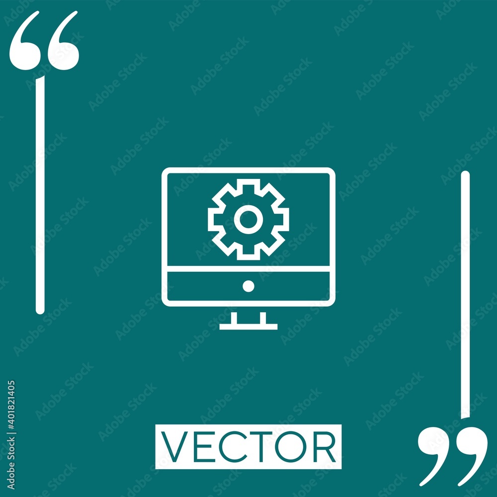 Poster programming vector icon linear icon. editable stroke line