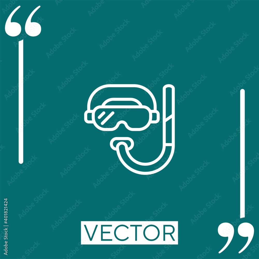 Poster scuba diving vector icon linear icon. editable stroke line