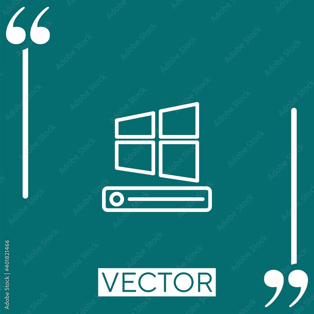 Poster windows operating system vector icon linear icon. editable stroke line