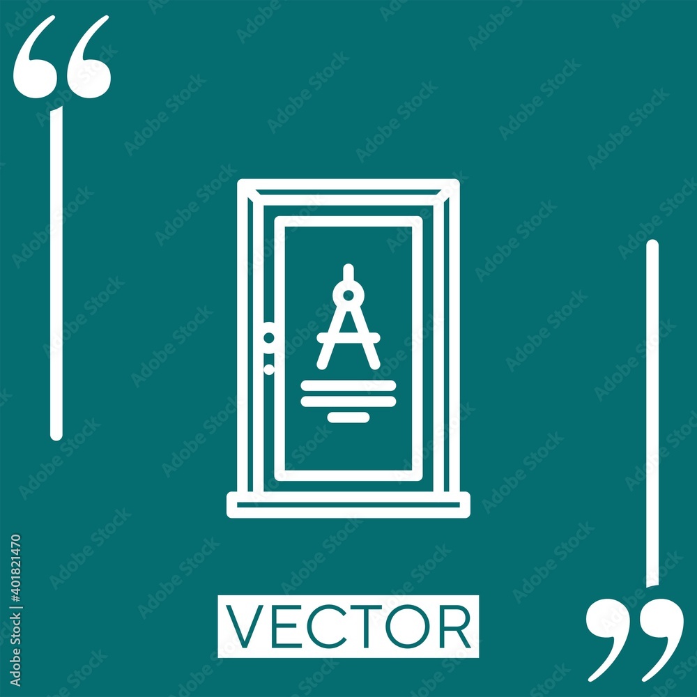 Poster architect vector icon linear icon. editable stroke line