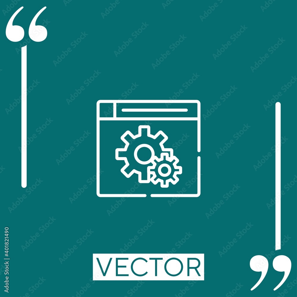 Poster browser vector icon linear icon. editable stroke line