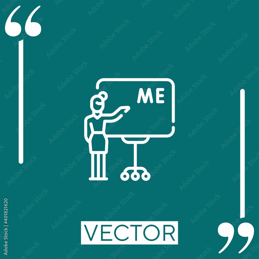 Poster presentation vector icon linear icon. editable stroke line