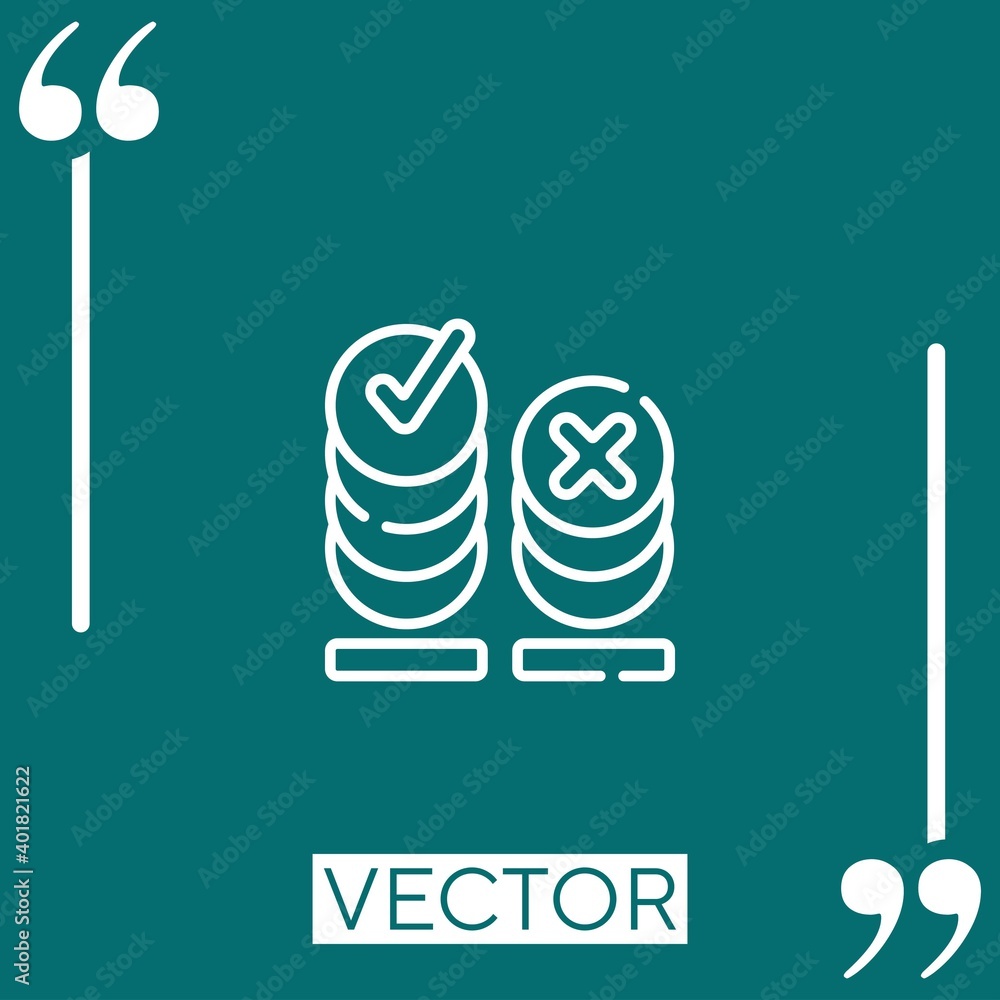 Poster pros and cons vector icon linear icon. editable stroke line