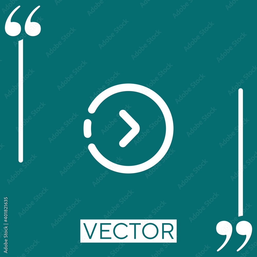 Poster right arrow vector icon linear icon. editable stroke line
