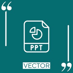 ppt vector icon Linear icon. Editable stroke line