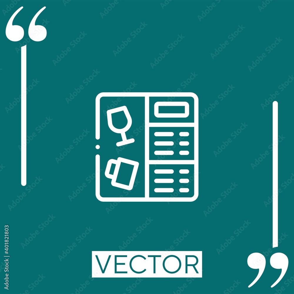 Poster menu vector icon linear icon. editable stroke line
