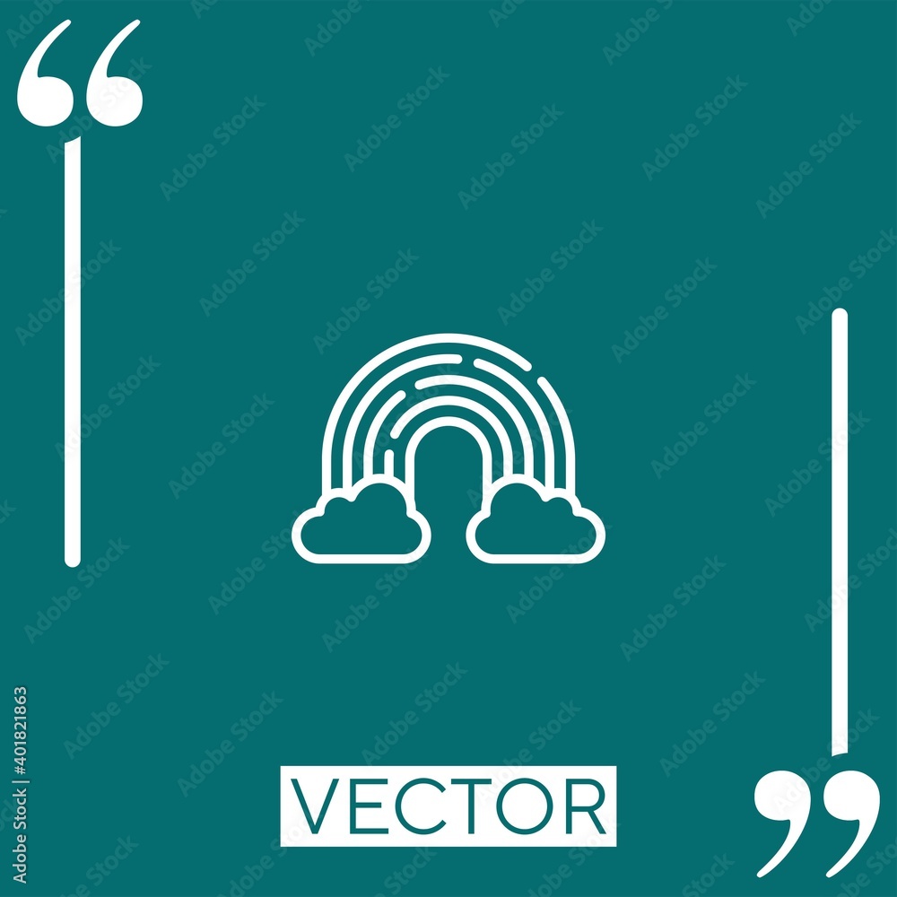 Poster rainbow vector icon linear icon. editable stroke line