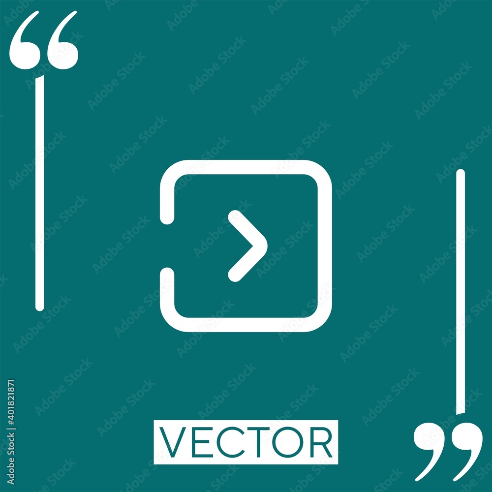 Poster right arrow vector icon linear icon. editable stroke line