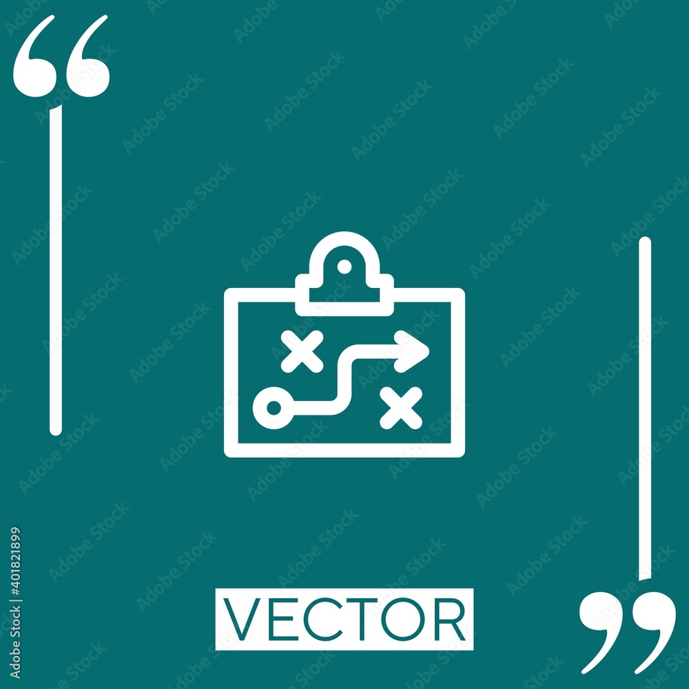 Poster strategy vector icon linear icon. editable stroke line