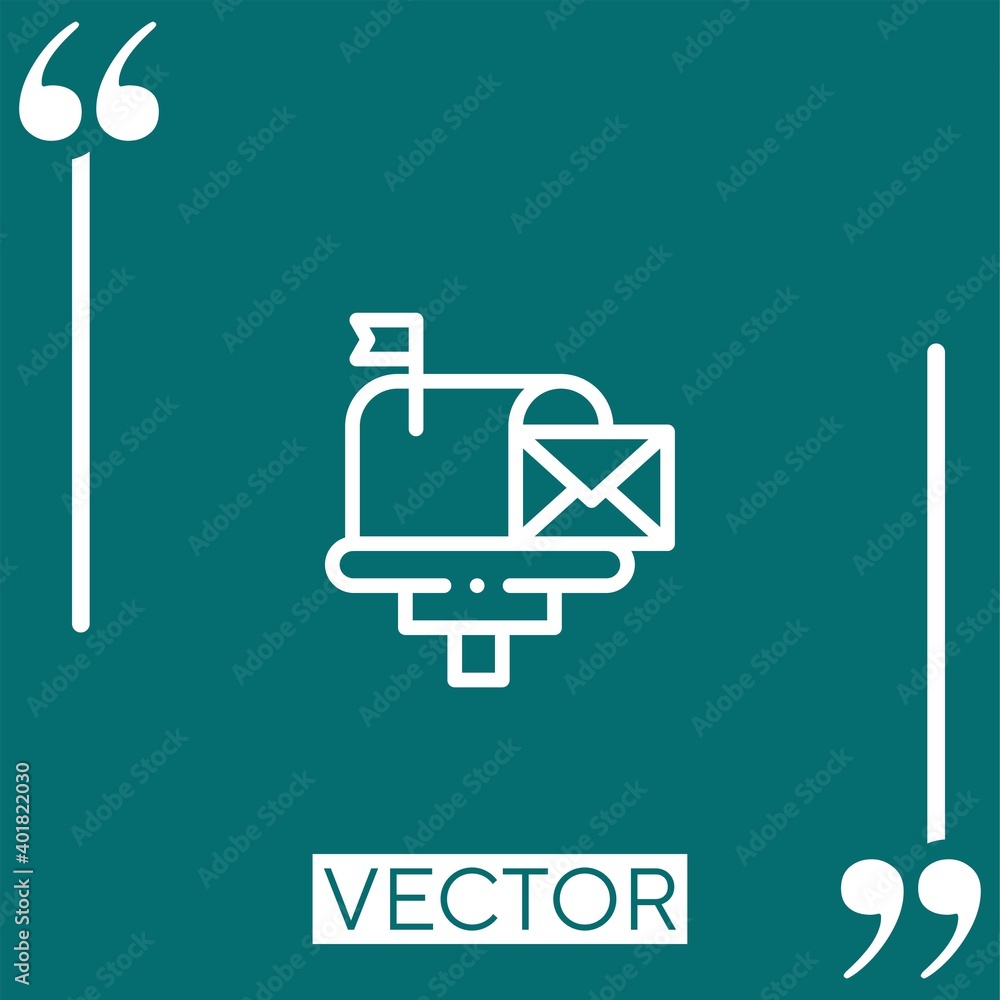 Poster mail vector icon linear icon. editable stroke line