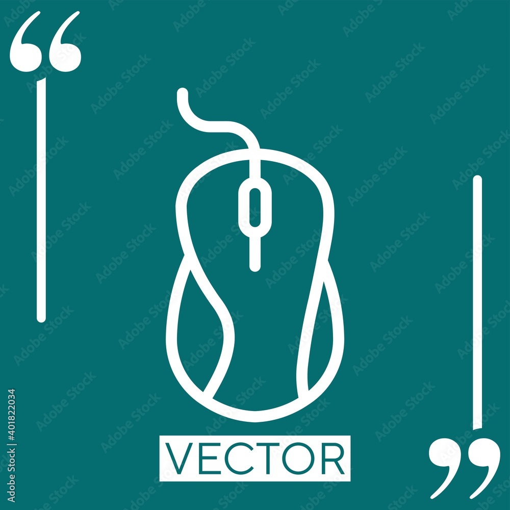 Poster mouse vector icon linear icon. editable stroke line