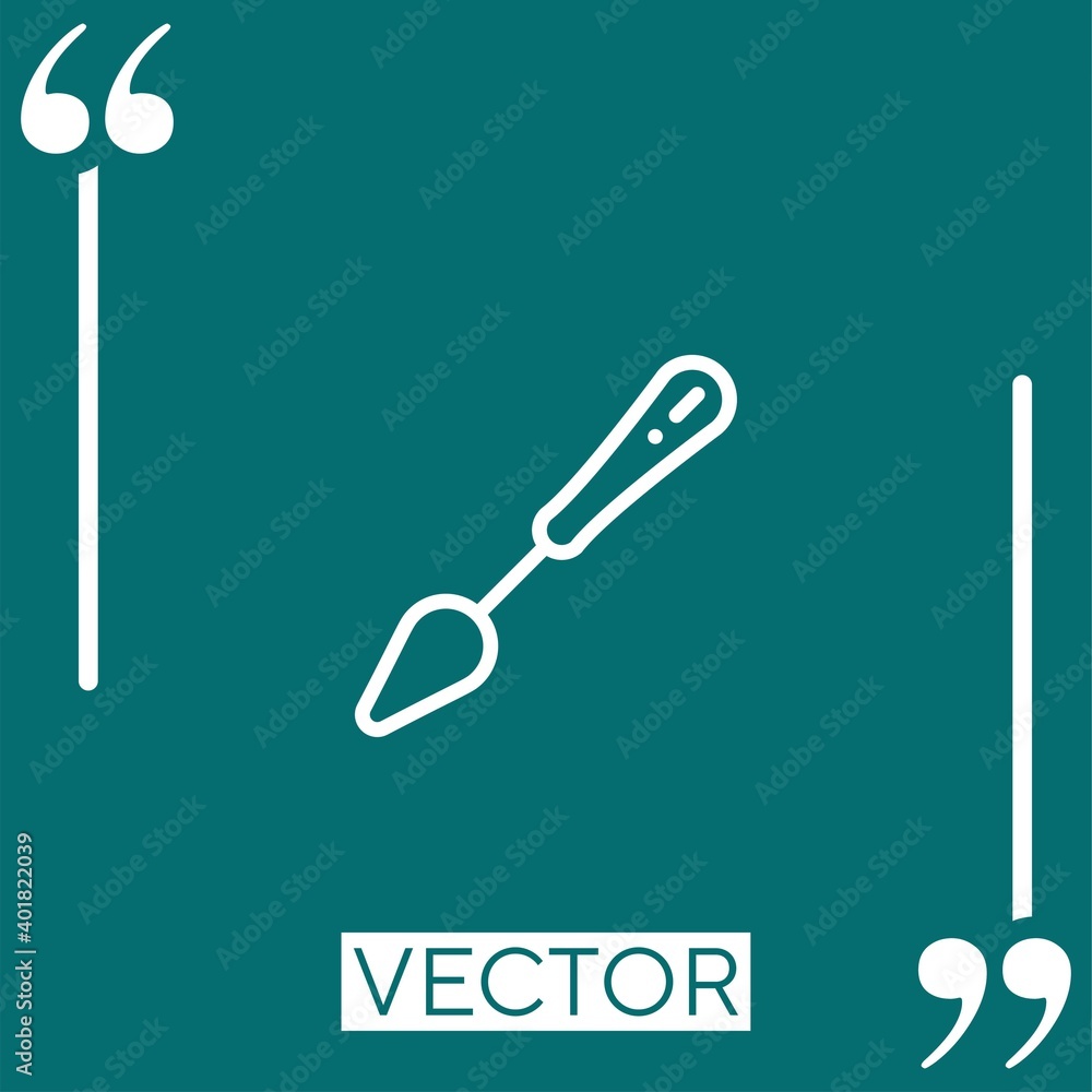 Poster paint scraper vector icon linear icon. editable stroke line