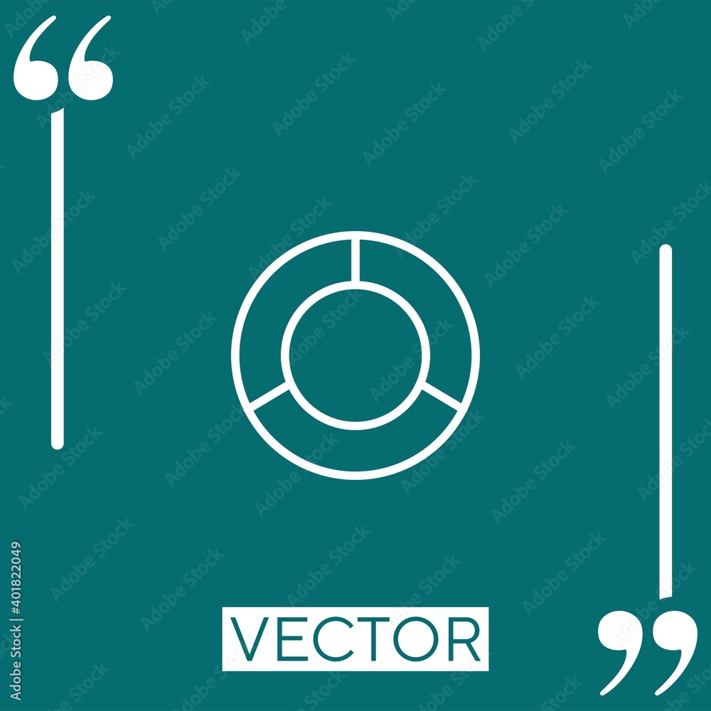 Poster pie chart vector icon linear icon. editable stroke line