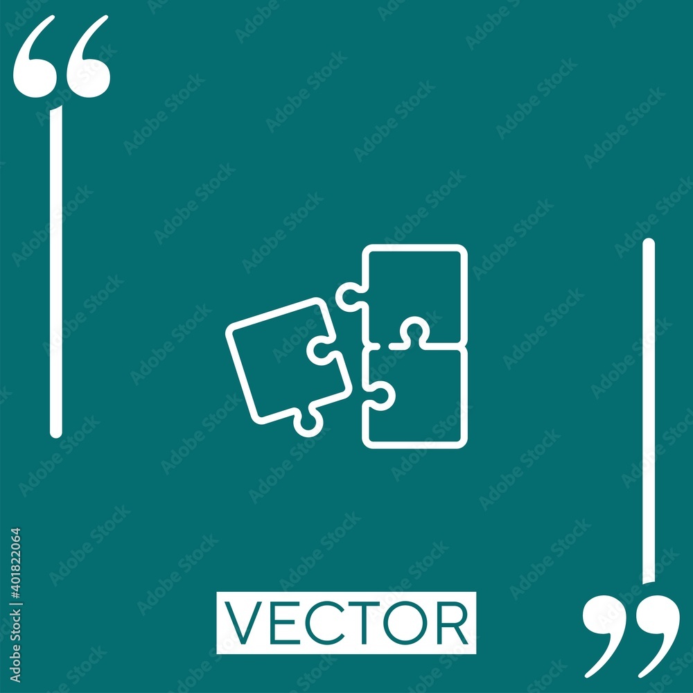 Poster puzzle vector icon linear icon. editable stroke line
