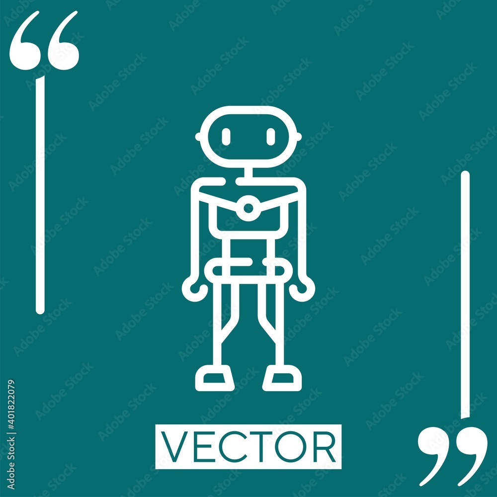 Poster robot vector icon linear icon. editable stroke line