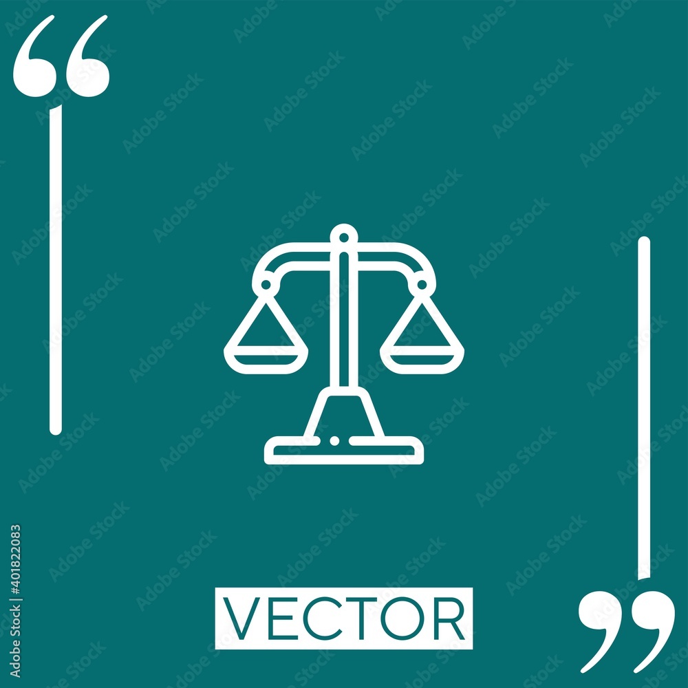 Poster scale vector icon linear icon. editable stroke line