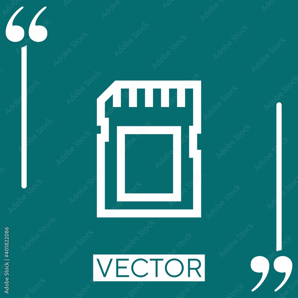 Poster sd card vector icon linear icon. editable stroke line