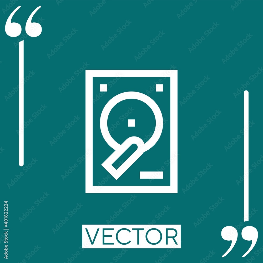 Poster hard drive vector icon linear icon. editable stroke line