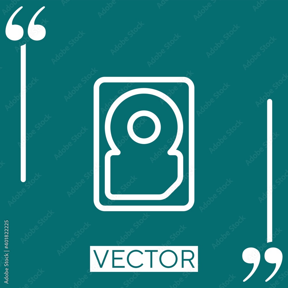 Poster hard disk vector icon linear icon. editable stroke line
