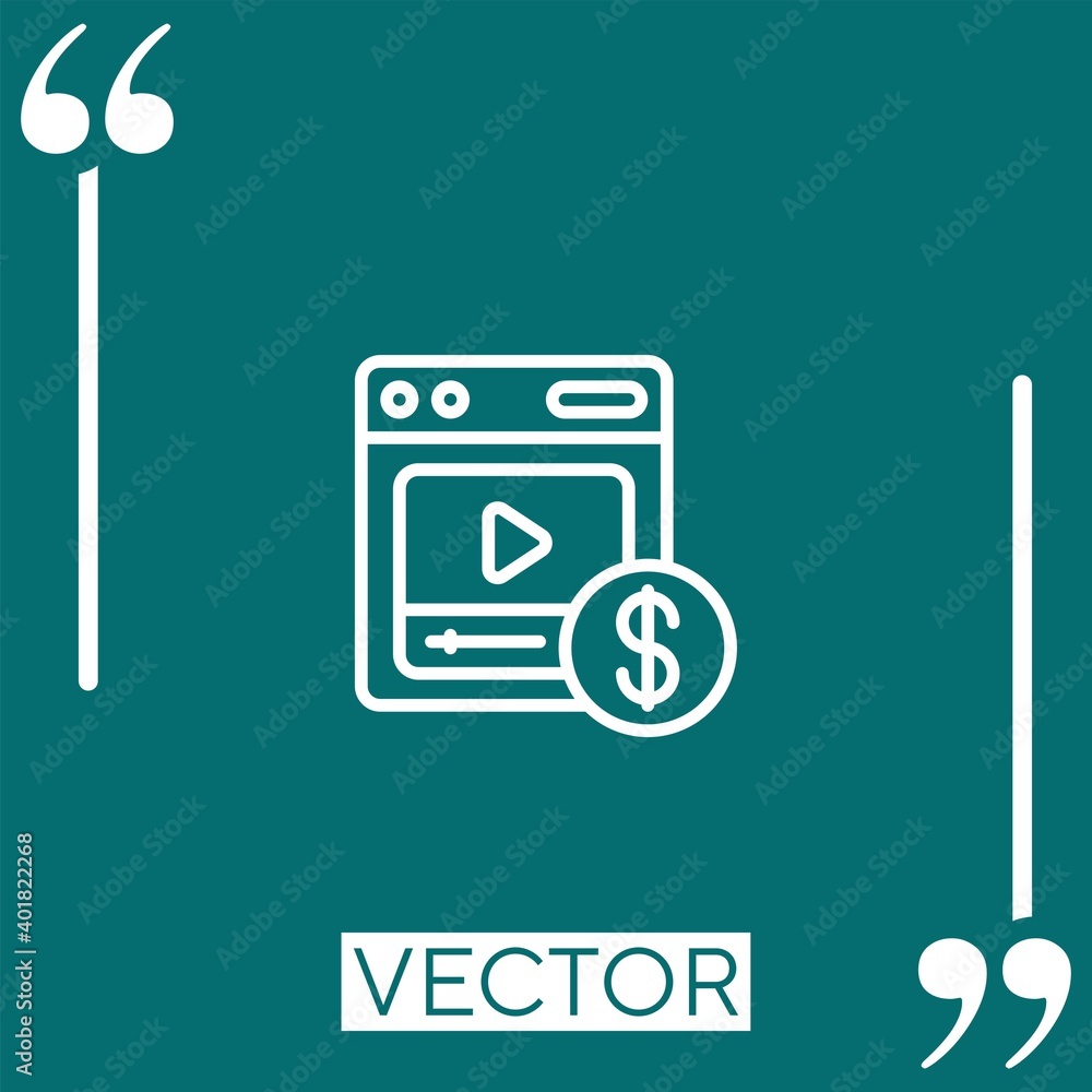 Aufkleber monetization vector icon linear icon. editable stroke line